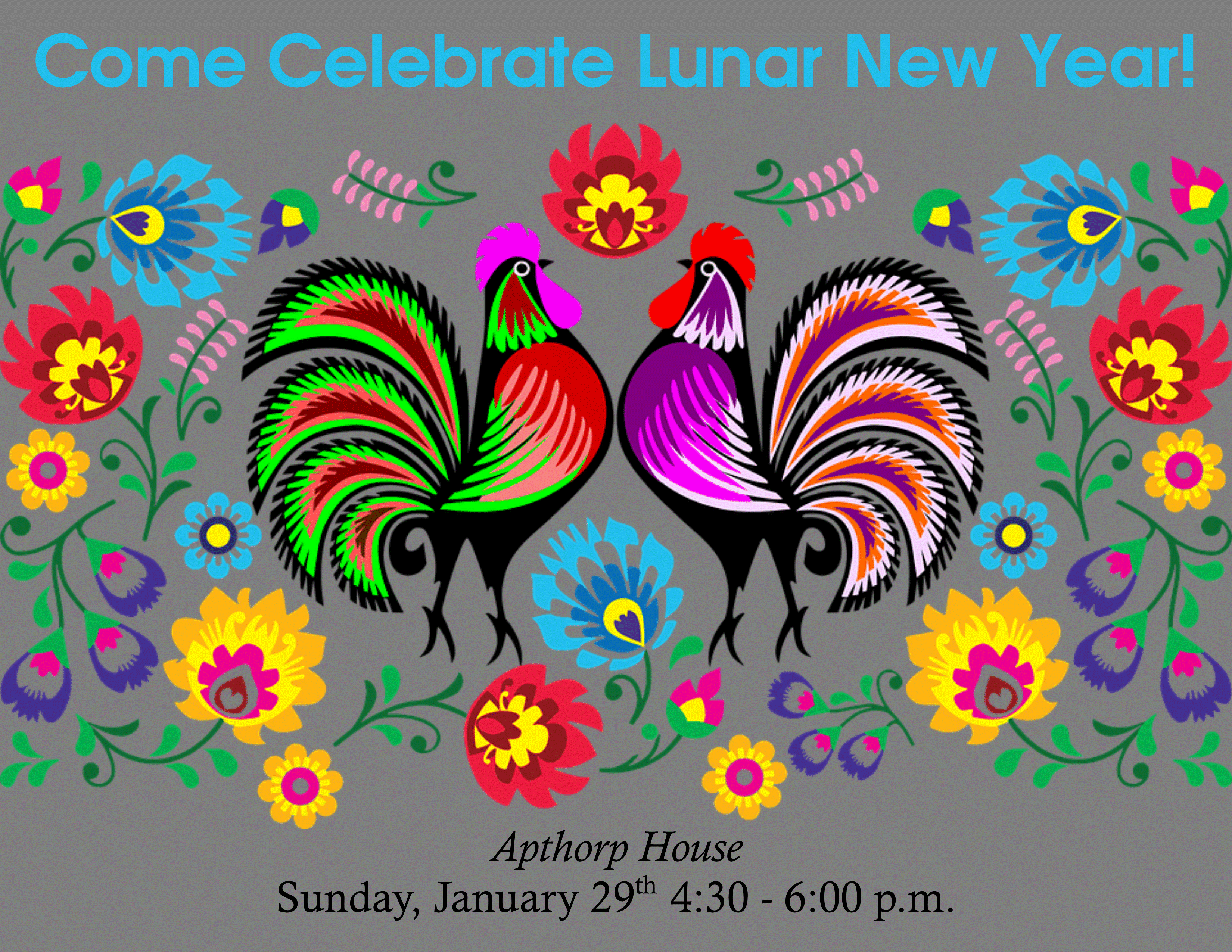 Tea in Apthorp 1/29 4:30 pm
