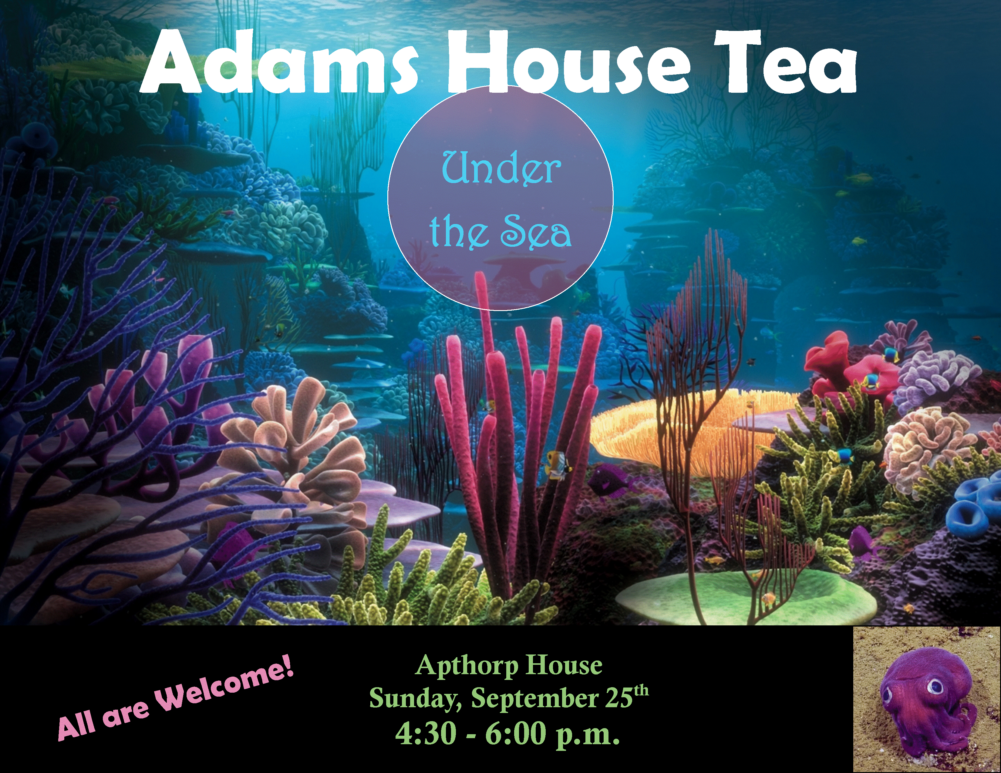 Tea 9/25/16 4:30-6:00 pm Apthorp House