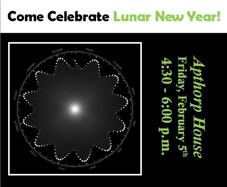 Lunar New Year Apthorp House Friday, February 5th  4:30 - 6:00 p.m.